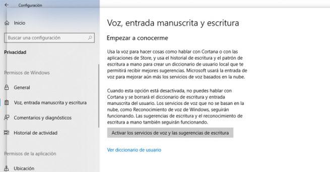 Diccionario Windows 10