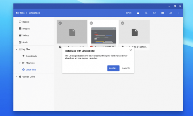 Chrome OS instalar paquete DEB