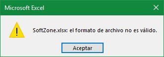 Error abrir documento Excel