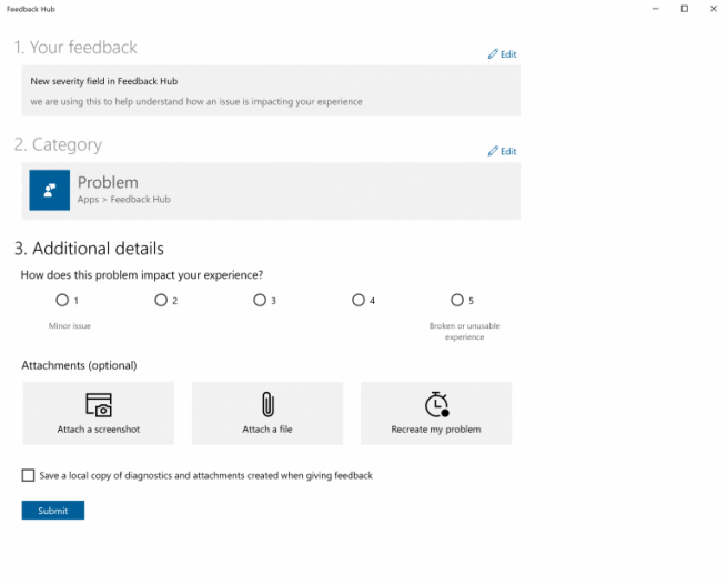 Niveles de impacto errores Windows 10