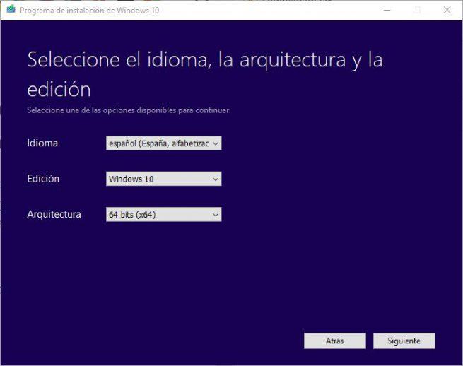 Windows 10 October 2018 Update - Crear ISO - parámetros de la ISO