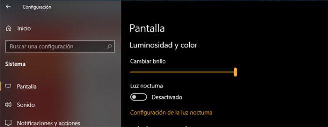 Windows 10 brillo