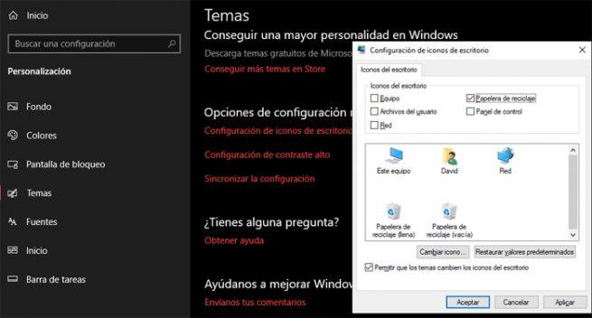 Papelera Windows 10
