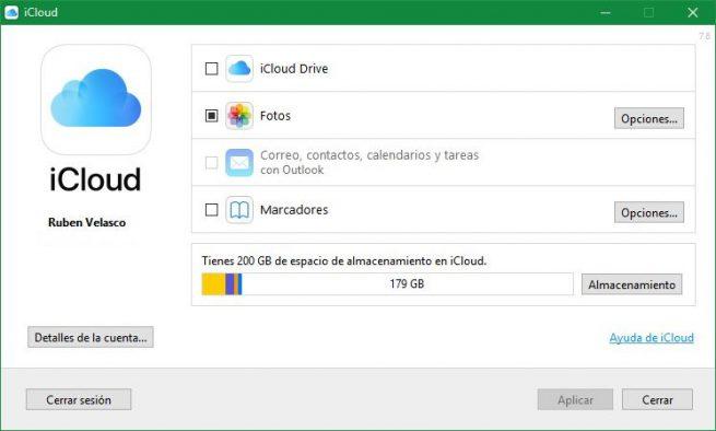Configurar iCloud en Windows 10