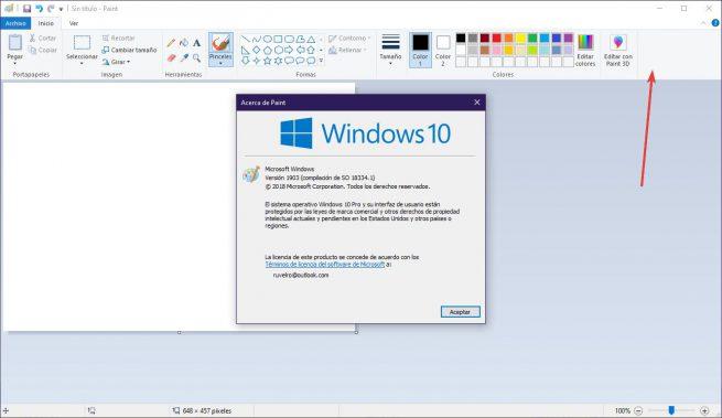 Paint Windows 10 19H1