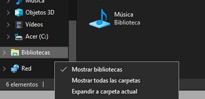 Bibliotecas Windows 10