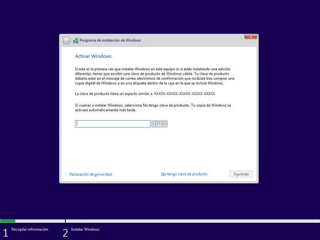 Clave licencia instalar Windows 10