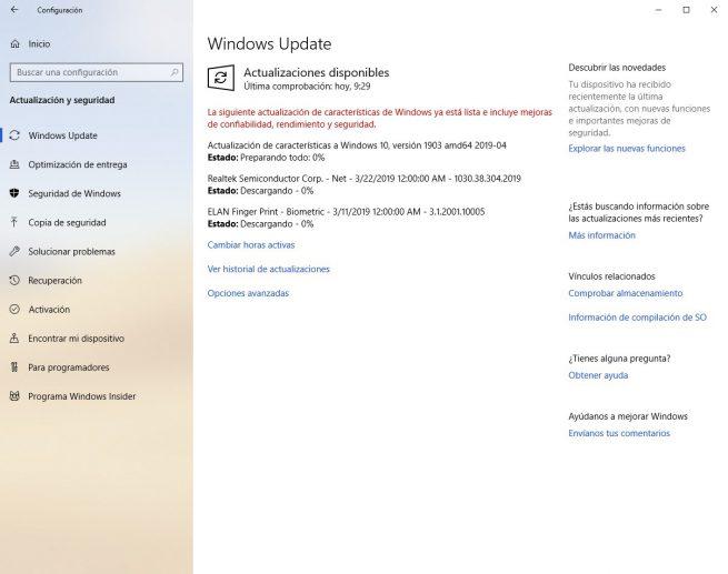 Descarga Windows 10 May 2019 Update