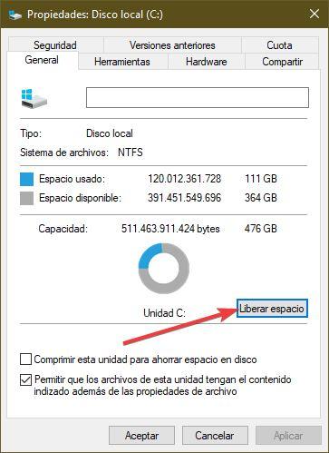 Liberar espacio tras actualizar a Windows 10 May 2019 Update - 2