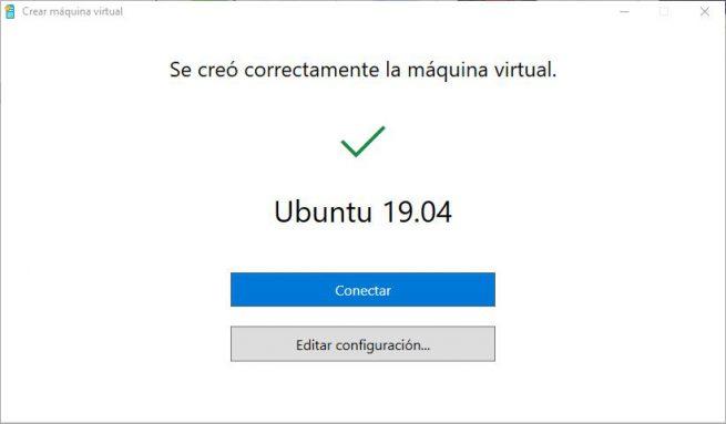 Ubuntu 19.04 instalado en Hyper-V
