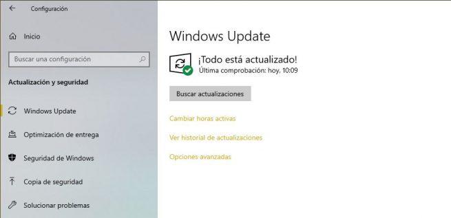Windows 10 totalmente actualizado
