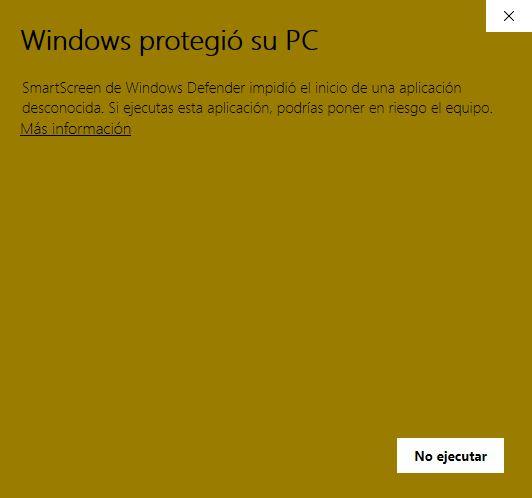 Windows SmartScreen - app bloqueada 1