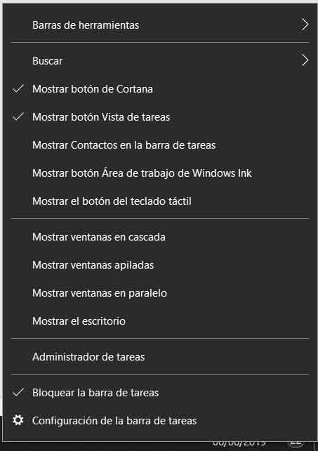Barra de tareas Windows 10