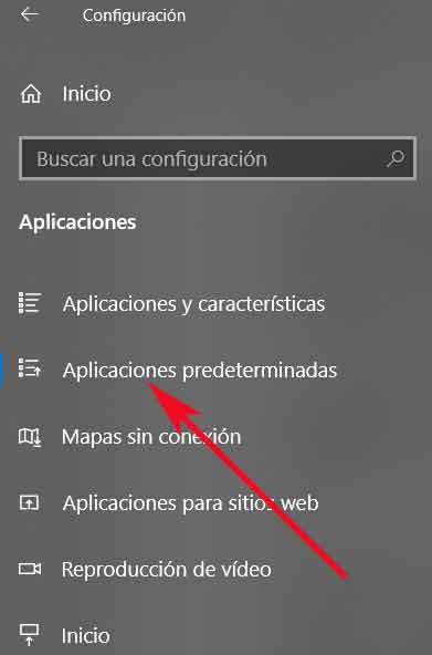 Aplicaciones predeterminadas Windows 10