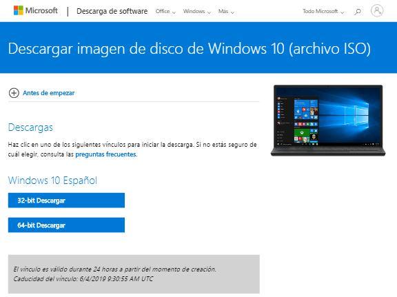 Descargar ISO Windows 10 May 2019 Update desde Chrome