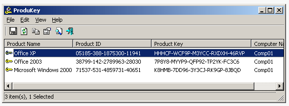 ProduKey - Небольшая программа, показывающая ProductID и CD-Key